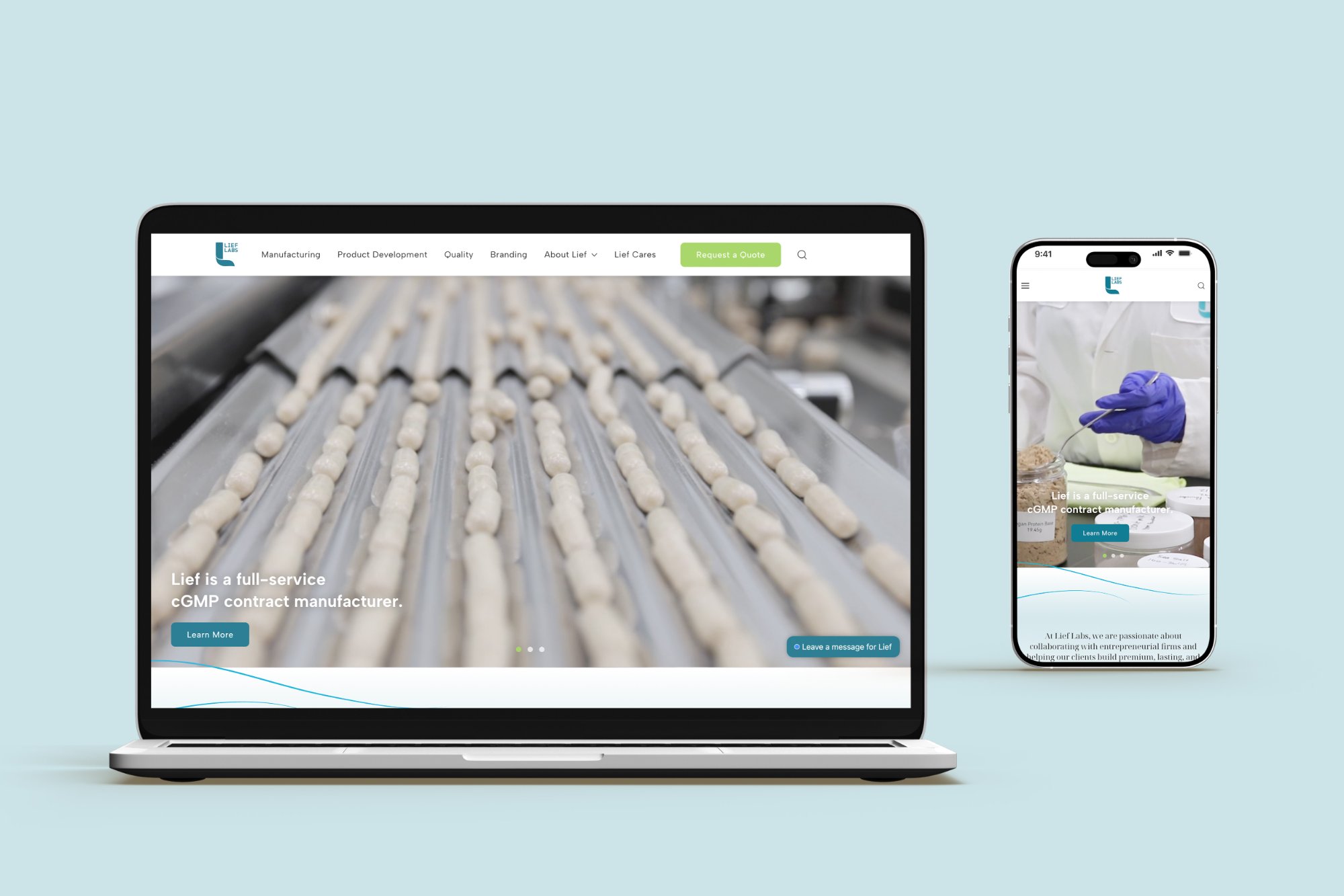 Lief Labs — Desktop & Mobile Responsive Design